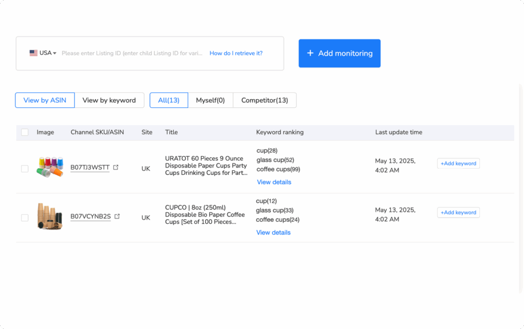 Amazon Keyword Rank Tracker