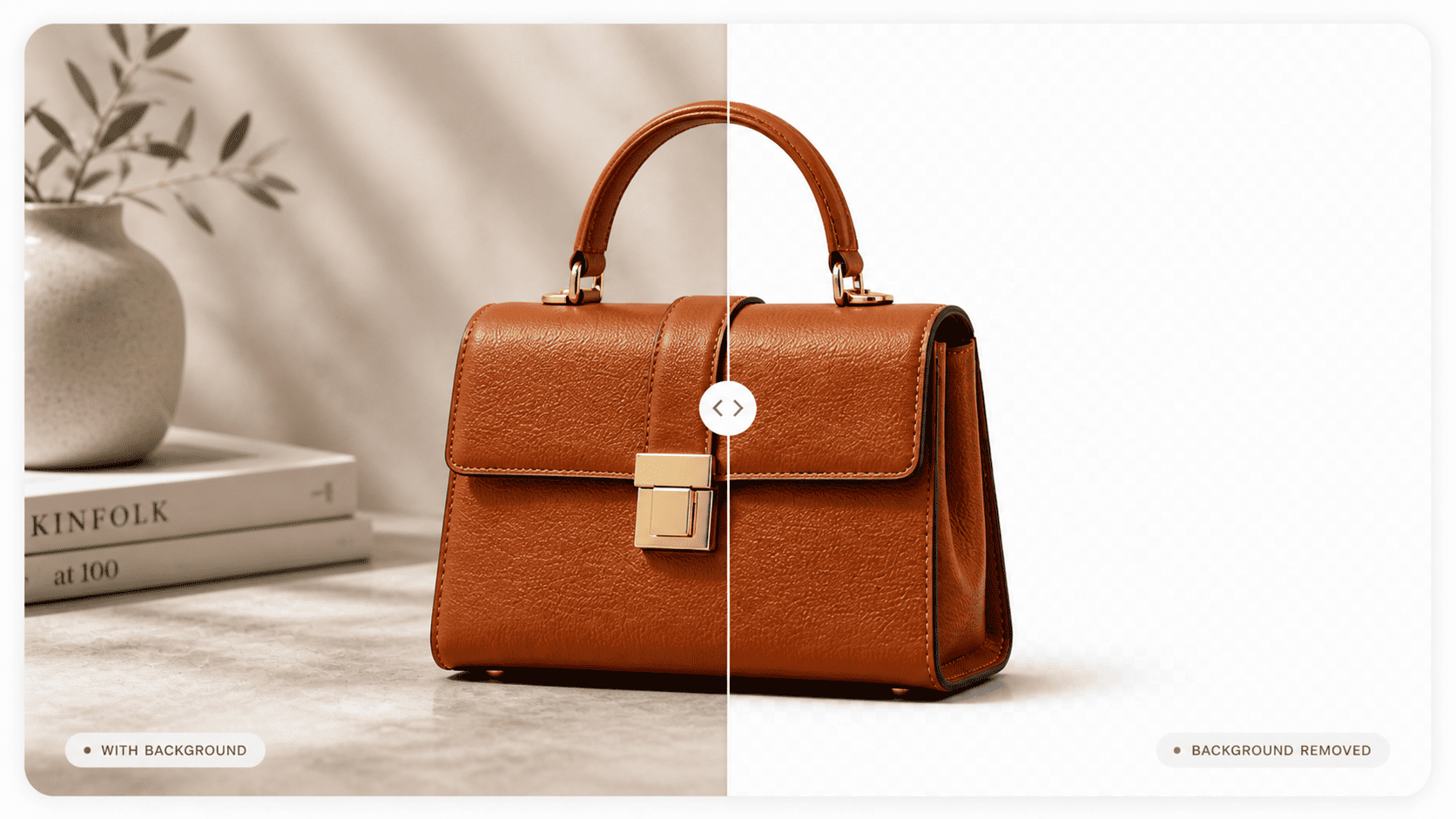 Maxmerce background removal feature showing a product separated from its original backdrop