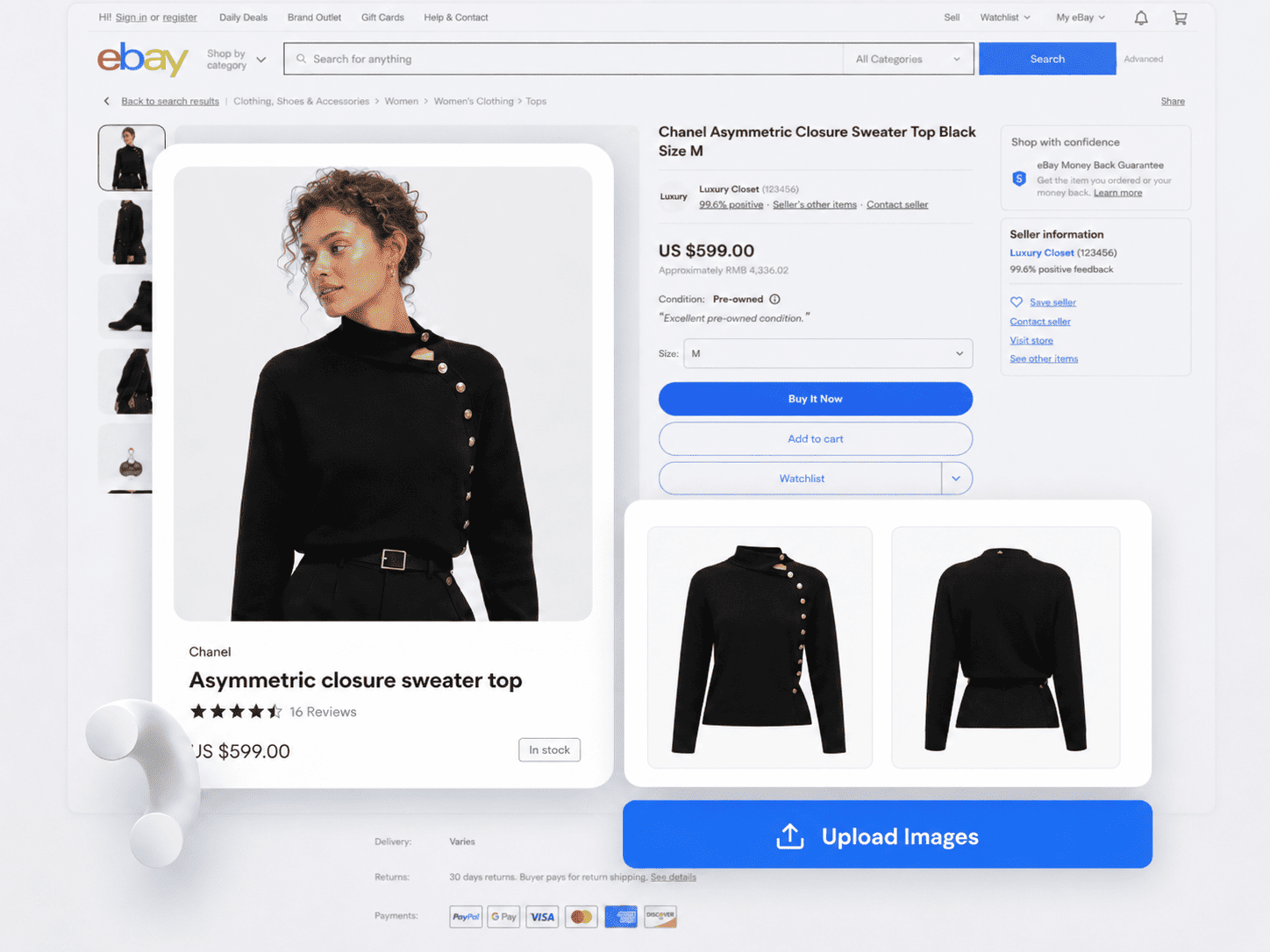Maxmerce photo-to-eBay-listing workflow preview